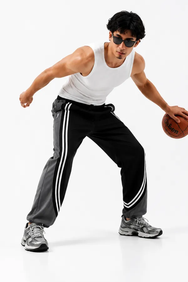 COISTICH_Black_&_Charcoal_Grey_CurveLine_Cuffed_Joggers_–_Street_Flex_Edition