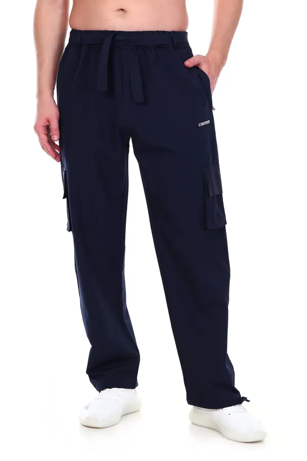 COISTICH_Navy_Blue_Urban_Relaxed_Fit_Cargo_Pants_With_Detachable_Belt_&_Adjustable_Anklet