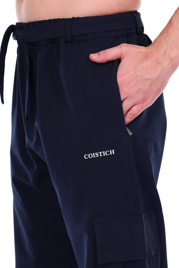 COISTICH_Navy_Blue_Urban_Relaxed_Fit_Cargo_Pants_With_Detachable_Belt_&_Adjustable_Anklet