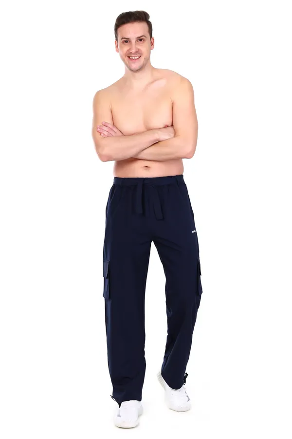 COISTICH_Navy_Blue_Urban_Relaxed_Fit_Cargo_Pants_With_Detachable_Belt_&_Adjustable_Anklet