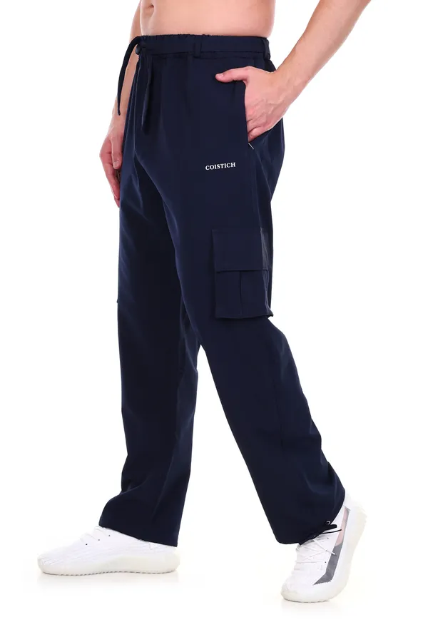 COISTICH_Navy_Blue_Urban_Relaxed_Fit_Cargo_Pants_With_Detachable_Belt_&_Adjustable_Anklet