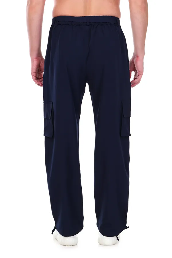 COISTICH_Navy_Blue_Urban_Relaxed_Fit_Cargo_Pants_With_Detachable_Belt_&_Adjustable_Anklet