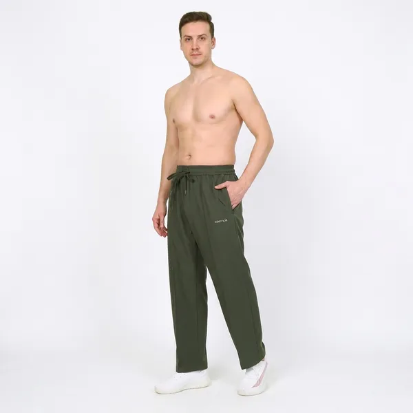 COISTICH_Olive_TailoredLine_Relaxed_Fit_Track_Pants_|_Front_Seam_Design
