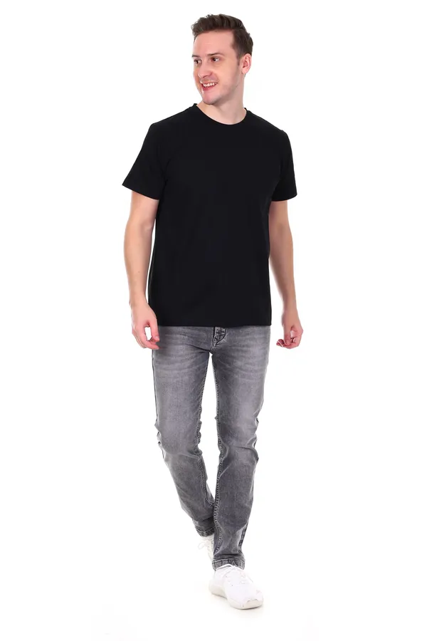 HYPE_BORN_Black_Casual_Solid_Cotton_Round_Neck_T-Shirt