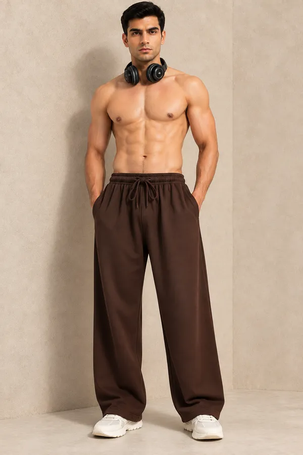 Coistich_Men's_Brown_Relaxed_Fit_Track_Pants_|_100%_Cotton_Joggers_|_Loose_Fit