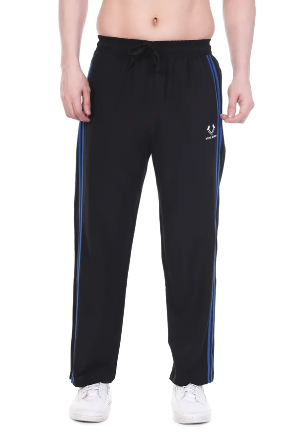 HYPE_BORN_Black_&_Royal_Blue_Lightweight_Regular_Fit_Track_Pants_with_Side_Stripes_&_Drawstring_Waist