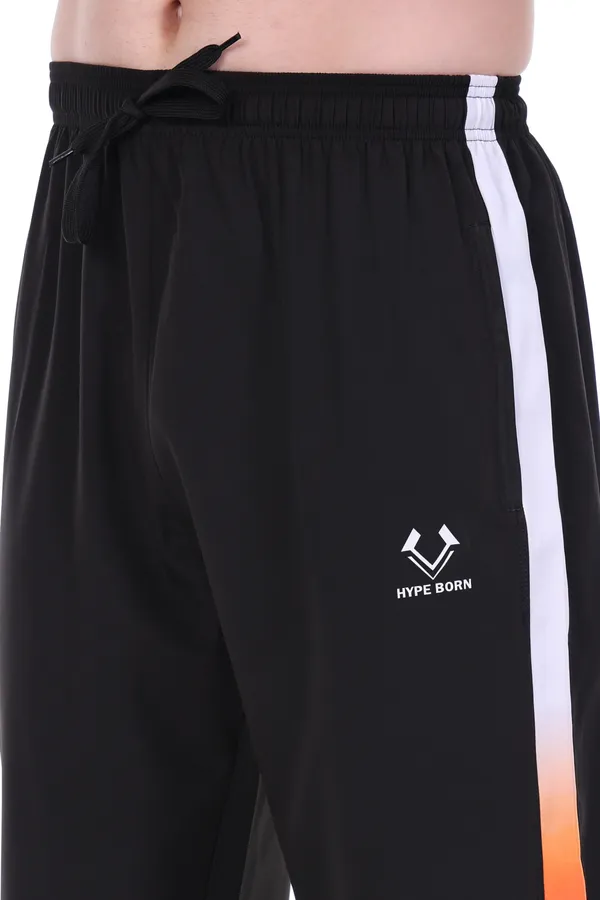HYPE_BORN_Black_With_Multicolour_Side_Panel_Regular_Fit_Light_Weight_Track_Pants