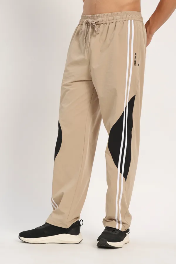 COISTICH_Beige_Color_Block_Track_Pants_with_2_Side_Stripes_&_Adjustable_Anklet_Closure