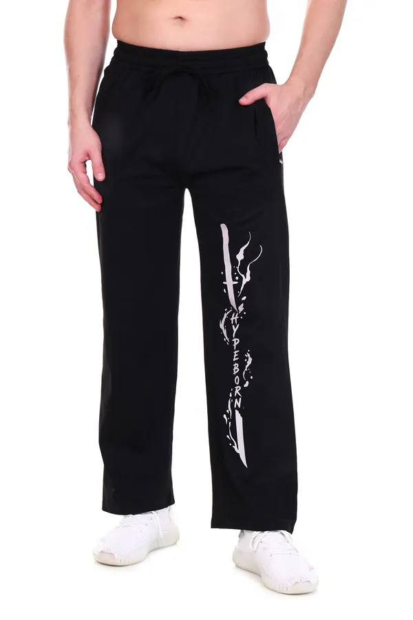 HYPE_BORN_Black_Loose_Fit_Jogger_With_Sword_Print