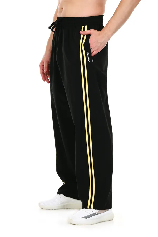 COISTICH_Black_&_Yellow_Dual_Stripe_Relaxed_Fit_Track_Pants