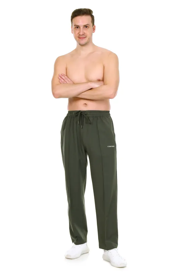 COISTICH_Olive_TailoredLine_Relaxed_Fit_Track_Pants_|_Front_Seam_Design