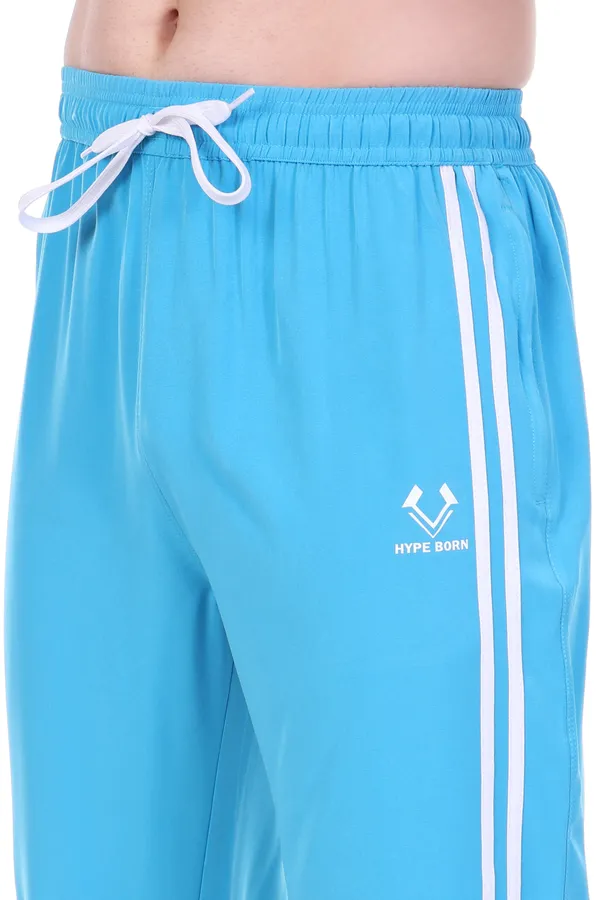 HYPE_BORN_SkyBlue_&_White_Lightweight_Regular_Fit_Track_Pants_with_Side_Stripes_&_Drawstring_Waist