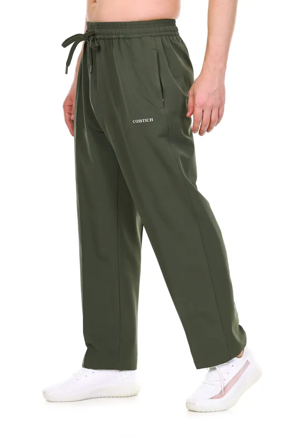 COISTICH_Olive_TailoredLine_Relaxed_Fit_Track_Pants_|_Front_Seam_Design