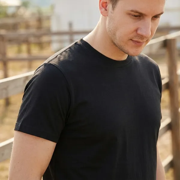 HYPE_BORN_Black_Casual_Solid_Cotton_Round_Neck_T-Shirt