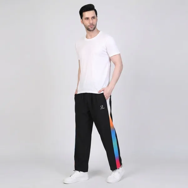 HYPE_BORN_Black_With_Multicolour_Side_Panel_Regular_Fit_Light_Weight_Track_Pants
