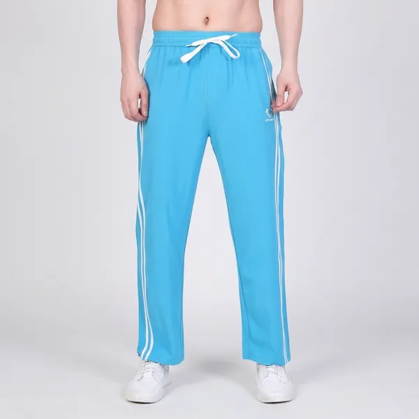 HYPE_BORN_SkyBlue_&_White_Lightweight_Regular_Fit_Track_Pants_with_Side_Stripes_&_Drawstring_Waist