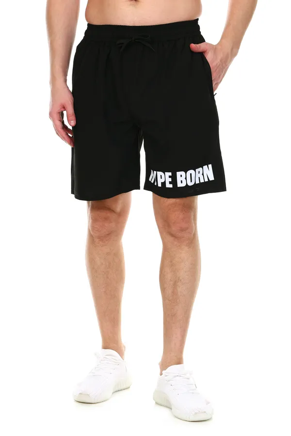 HYPE_BORN_Black_Athletic_Printed_Light_Weight_Shorts_with_Side_Pockets