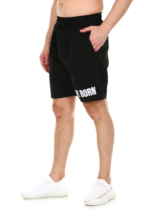 HYPE_BORN_Black_Athletic_Printed_Light_Weight_Shorts_with_Side_Pockets