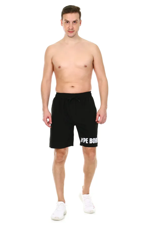 HYPE_BORN_Black_Athletic_Printed_Light_Weight_Shorts_with_Side_Pockets