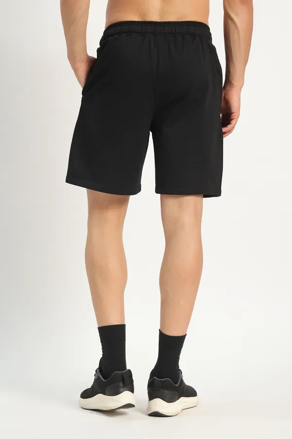 HYPE_BORN_Black_Cotton_Casual_Shorts_with_Secure_Zipper_Pockets