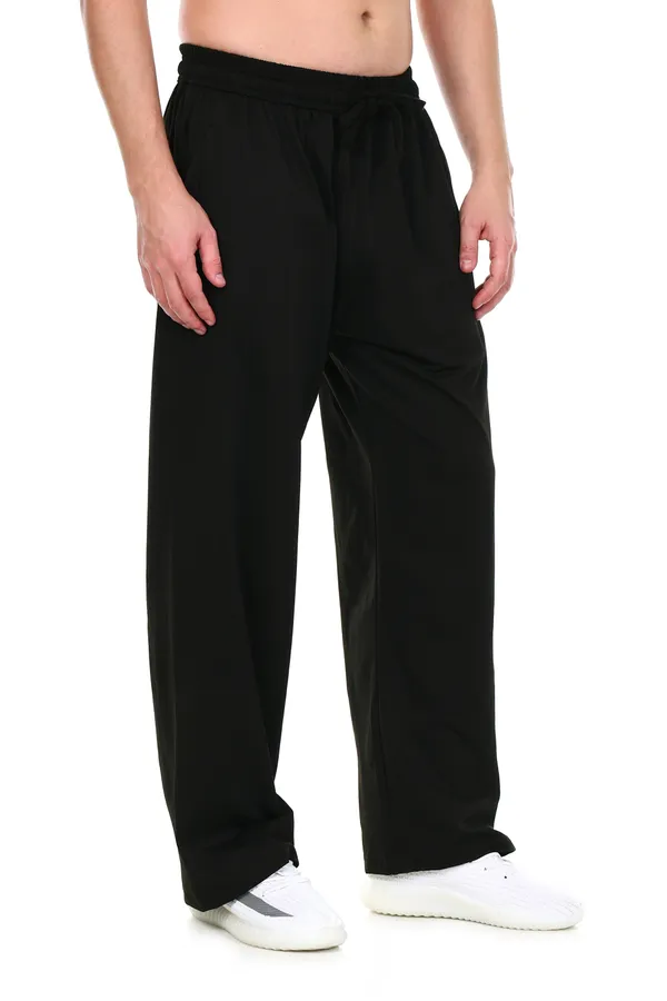 HYPE_BORN_Black_Loose_Fit_Jogger_With_White_Typography_Print_On_Side