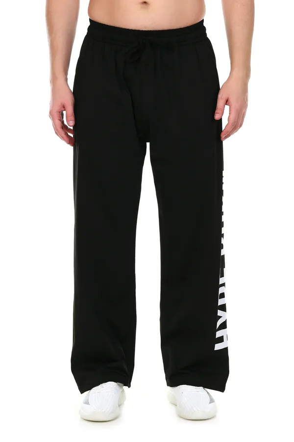 HYPE_BORN_Black_Loose_Fit_Jogger_With_White_Typography_Print_On_Side