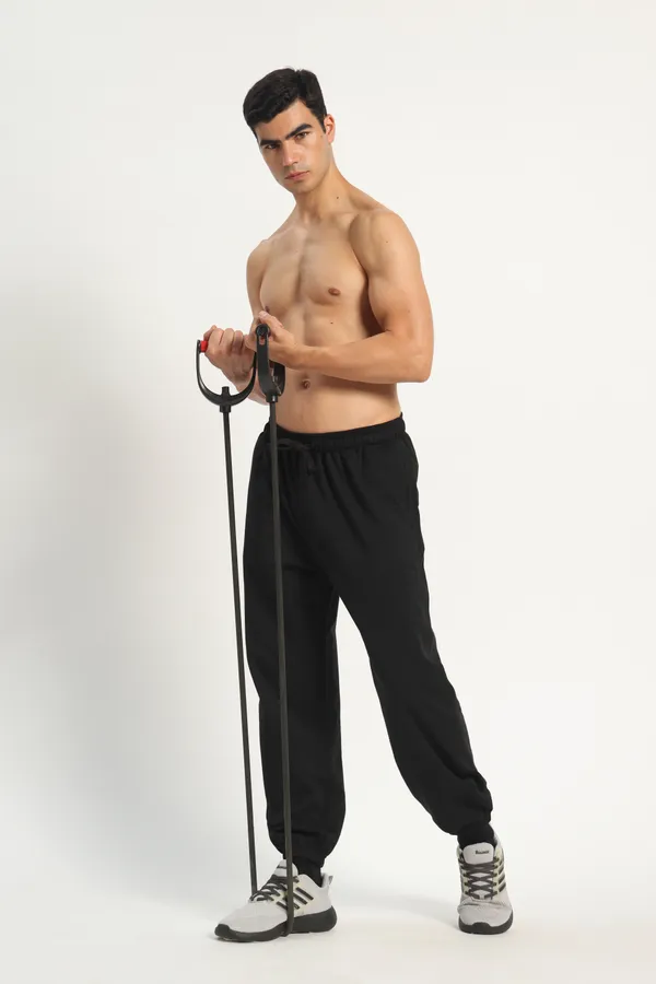 HYPE_BORN_Black_Relaxed_Fit_Sweatpants_with_Elastic_Cuffed_Hem