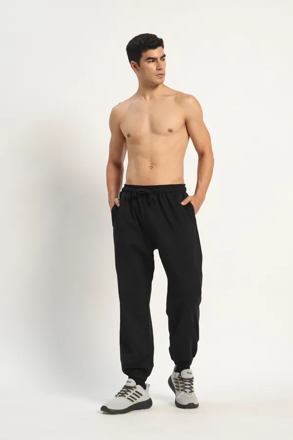 HYPE_BORN_Black_Relaxed_Fit_Sweatpants_with_Elastic_Cuffed_Hem