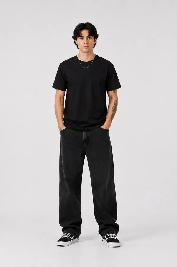 HYPE_BORN_Black_Streetwear_Printed_Cotton_Round_Neck_T-Shirt