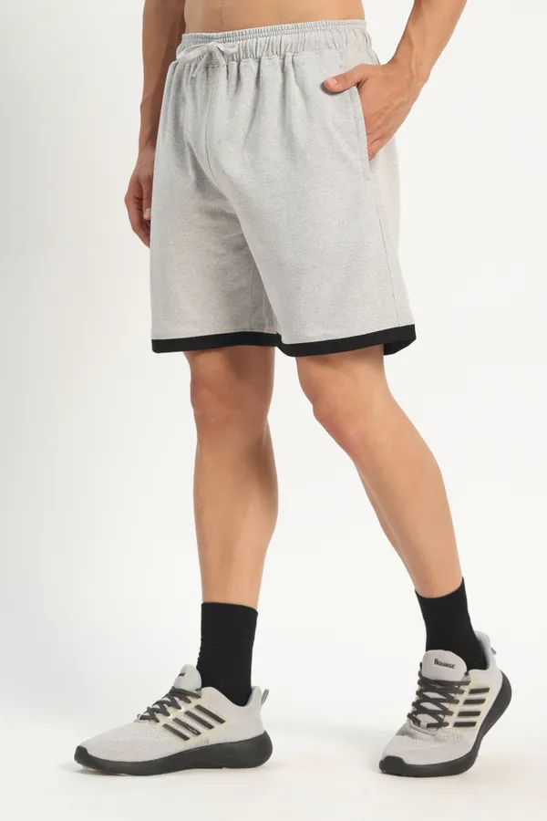 HYPE_BORN_Grey_Melange_Cotton_Casual_Shorts_with_Contrast_Folded_Hem