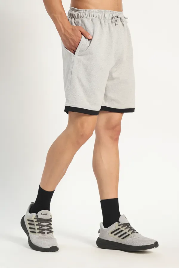 HYPE_BORN_Grey_Melange_Cotton_Casual_Shorts_with_Contrast_Folded_Hem