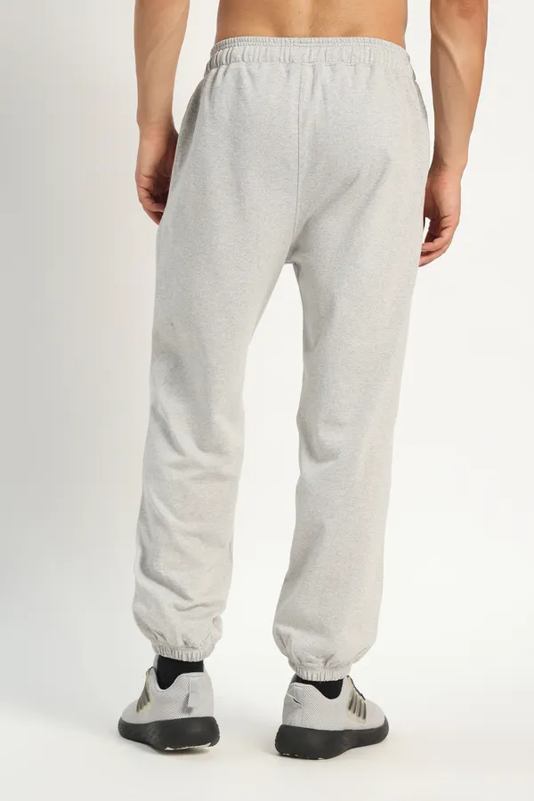 HYPE_BORN_Grey_Melange_Relaxed_Fit_Sweatpants_with_Elastic_Cuffed_Hem
