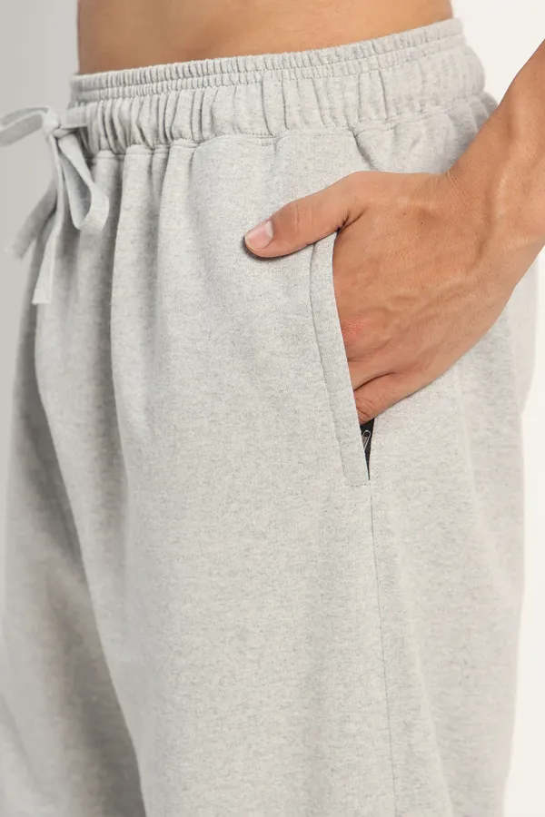 HYPE_BORN_Grey_Melange_Relaxed_Fit_Sweatpants_with_Elastic_Cuffed_Hem