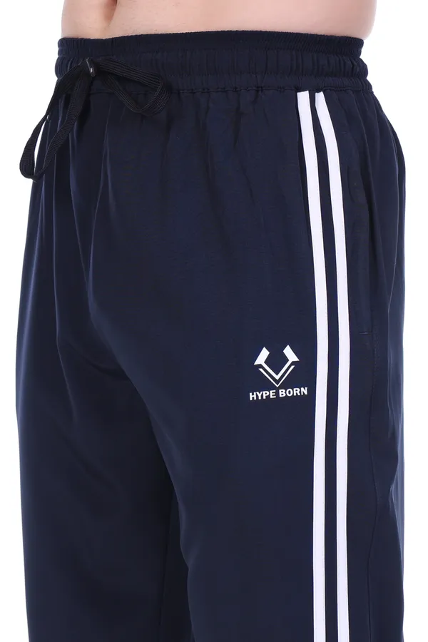 HYPE_BORN_Navy_Blue_&_White_Lightweight_Regular_Fit_Track_Pants_with_Side_Stripes_&_Drawstring_Waist