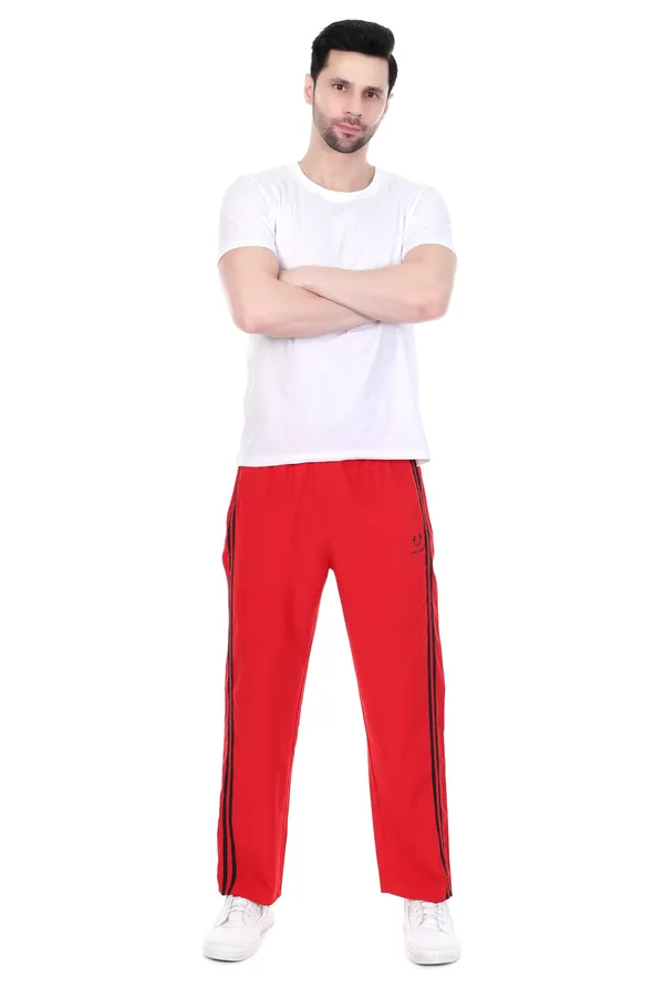 HYPE_BORN_Red_&_Black_Lightweight_Regular_Fit_Track_Pants_with_Side_Stripes_&_Drawstring_Waist