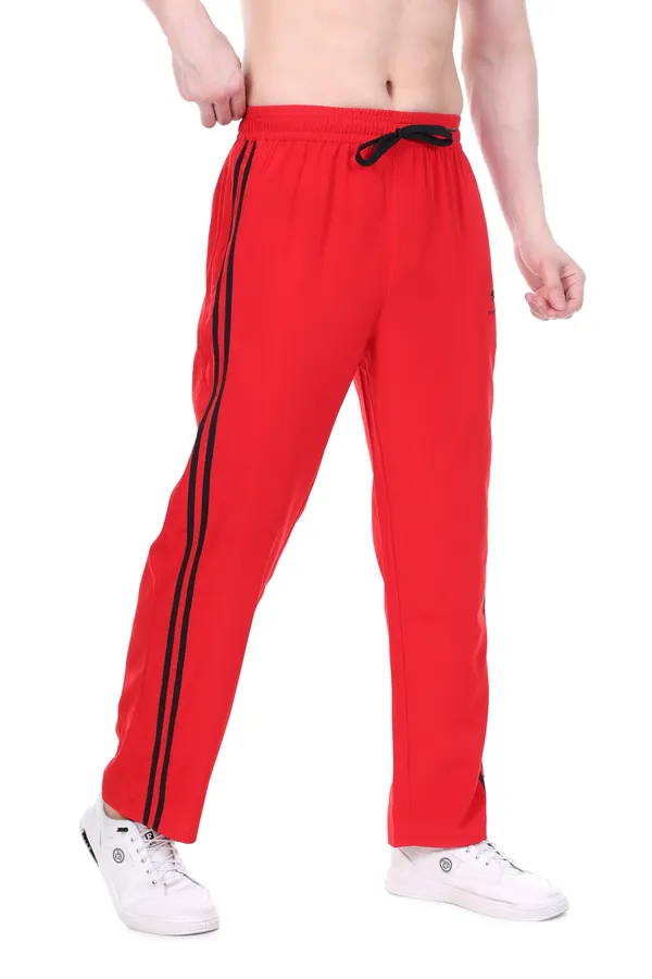HYPE_BORN_Red_&_Black_Lightweight_Regular_Fit_Track_Pants_with_Side_Stripes_&_Drawstring_Waist