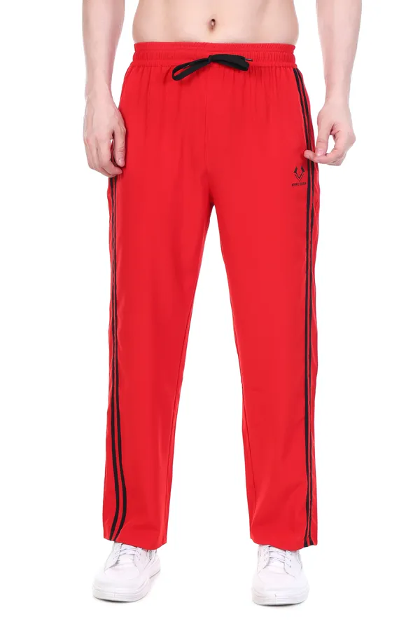 HYPE_BORN_Red_&_Black_Lightweight_Regular_Fit_Track_Pants_with_Side_Stripes_&_Drawstring_Waist