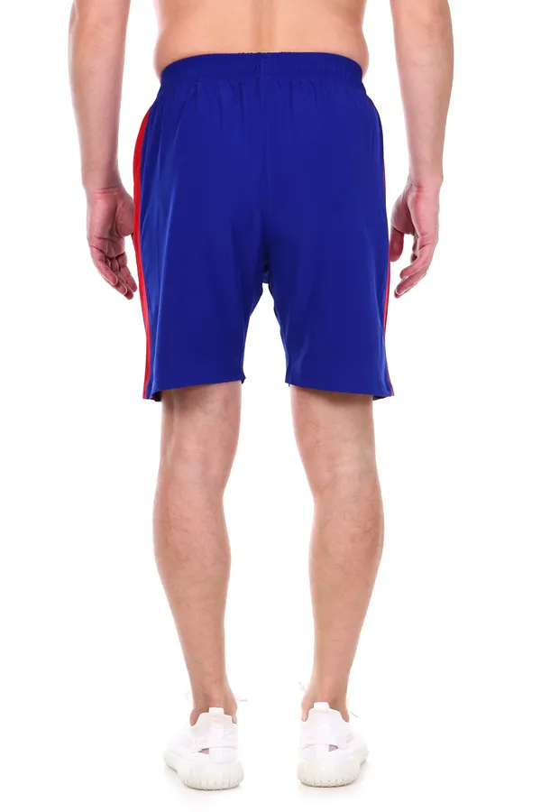 HYPE_BORN_Royal_Blue_&_Red_Typography_Printed_On_Hem_Light_Weight_Shorts_with_Side_Stripe