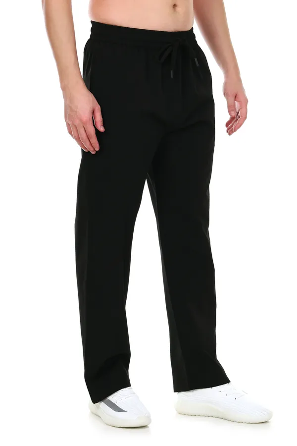 COISTICH_Black_Solid_Relaxed_Fit_Track_Pant
