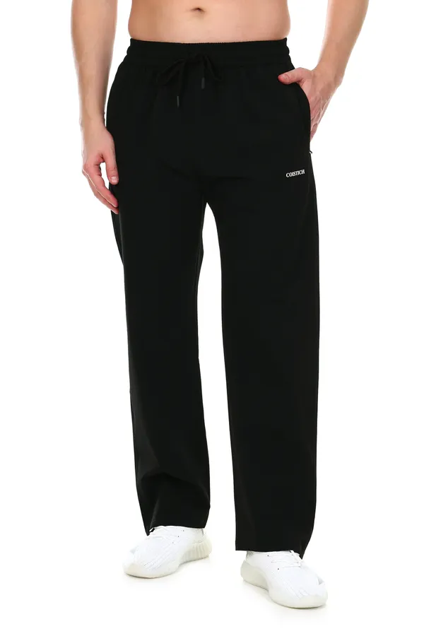 COISTICH_Black_Solid_Relaxed_Fit_Track_Pant