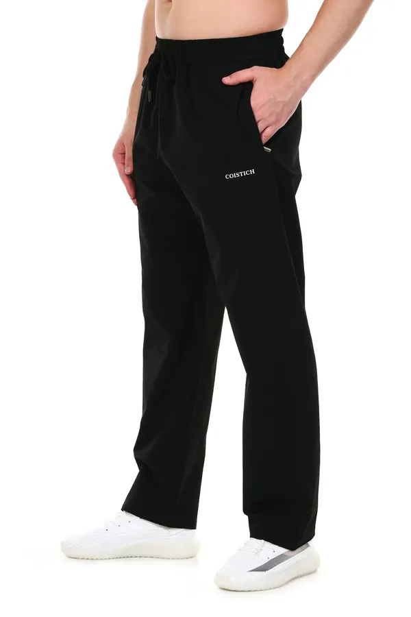 COISTICH_Black_Solid_Relaxed_Fit_Track_Pant
