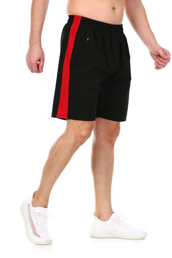 HYPE_BORN_Black_&_Red_Printed_Light_Weight_Shorts_with_Side_Stripe