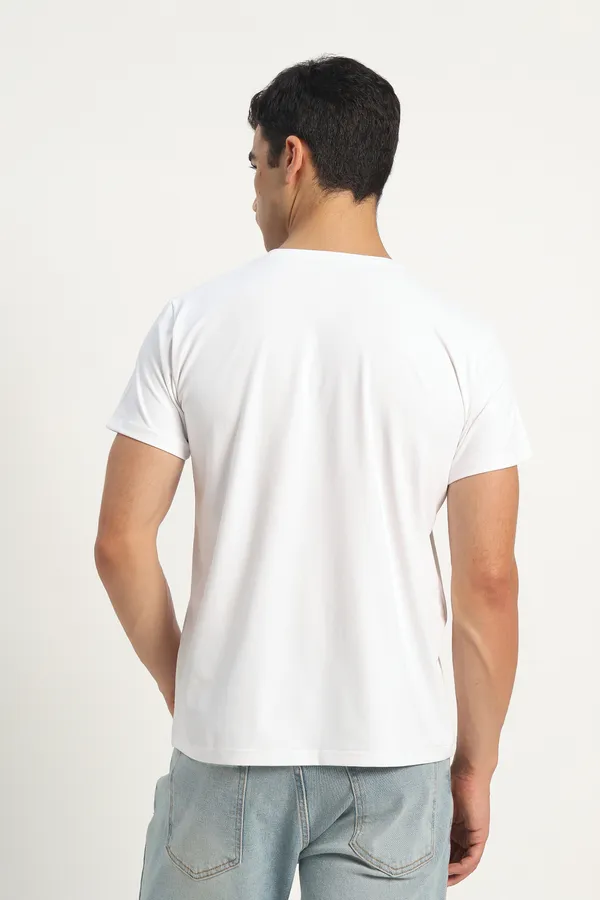HYPE_BORN_White_Casual_Solid_Cotton_Round_Neck_T_Shirt