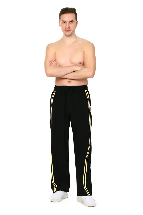 COISTICH_Black_&_Yellow_Dual_Stripe_Relaxed_Fit_Track_Pants