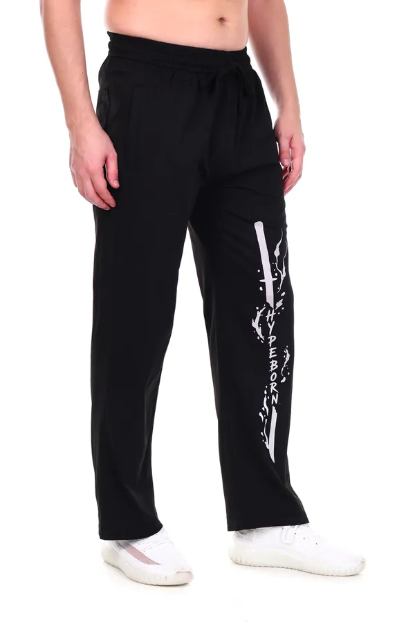 HYPE_BORN_Black_Loose_Fit_Jogger_With_Sword_Print