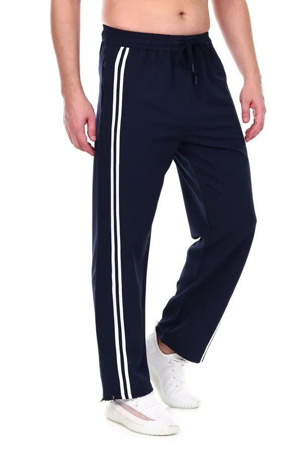 COISTICH_Navy_Blue_Edge_Relaxed_Fit_Track_Pants_With_Side_Stripe_&_Adjustable_Anklet