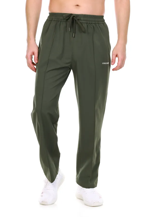 COISTICH_Olive_TailoredLine_Relaxed_Fit_Track_Pants_|_Front_Seam_Design