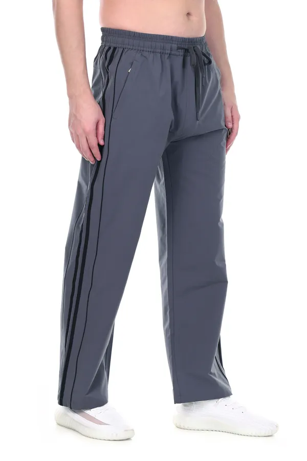 COISTICH_Charcoal_Grey_Urban_Dual_Striped_Loose_Fit_Track_Pants
