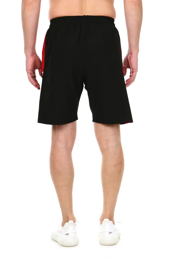 HYPE_BORN_Black_&_Red_Printed_Light_Weight_Shorts_with_Side_Stripe