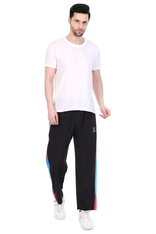 HYPE_BORN_Black_With_Multicolour_Side_Panel_Regular_Fit_Light_Weight_Track_Pants